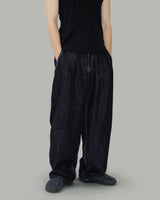 stainless steel linen wide denim jeans