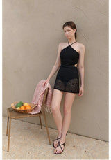 Luna Knit Swimdress Black
