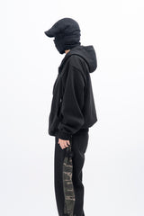 Huile Incision Hooded Zip-Up