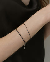 [Silver 925] Cutting Black Bracelet