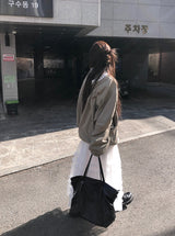 ペブルティアードフリルレースチュールロングスカート