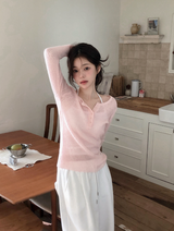 DE Slim Wool Rib Henry Neck Knit (6color)