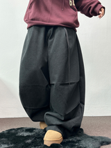 TWO PINTUCK RIVET BELT BALLOON LONG PANTS 🤎🖤💙3COLOR