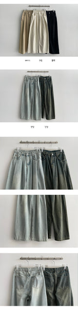 Bow pintuck wide pants