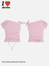 Tiny Unbalanced Sleeveless Strap Top