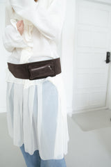 see-through cutting pleats skirt(3colors)