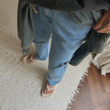 ASCLO Lung Semi Wide Cut Denim Pants