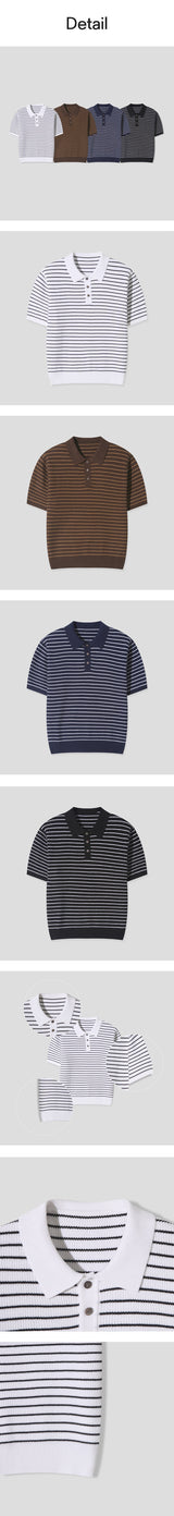[S/S] Waffle stripe kara half knit(4color)