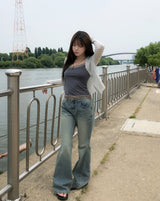 Henne Double Button See-Through Cardigan