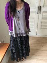 Honil Flower Shirring Banding Long Skirt