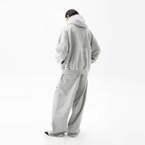 FMACM 24AW Throne Hand Printed Hooded Sweatshirt Gray Loose Silhouette Thick Jacket