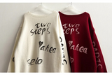 Pen Lettering Printing Round Knit