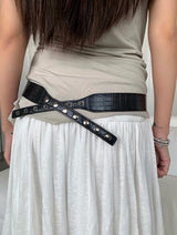 Button@leather belt