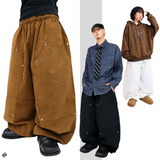 Real wide double-knee pocket pants