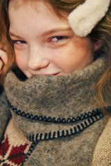 Stitch Wool Muffler [Gray]
