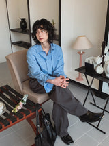 Modern three-tuck wide slacks