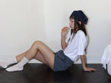 STRIPE JERSEY SHORTS (BLUE)
