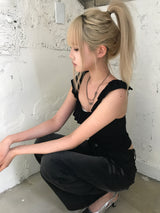 フリルブラウススリーブレス