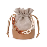 VIVICHO CANDY BAG HERRINGBONE CAMEL