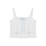 リボンフリルスリーブレス(White)