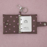 Mini 3-Ring Diary Keyring - Pink Star Brown