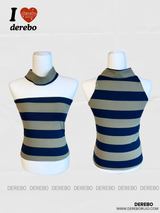 Halterneck Hot Stripe Sleeveless T-shirt