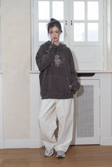 Hello Flower Pigment Hoodie