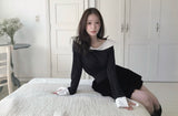 repel velvet full-banding pleated skirt