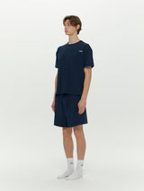 (Unisex) エッセンシャルストレッチフィットハーフスリーブパジャマセット　ネイビー