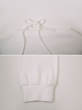 #One Shoulder Ribbon Loose Fit Sweat Shirt (4color)