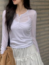 SR Henry Neck Slim Rib T-Shirt (4color)