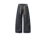 Tie-Belt Wide Tailored Pants