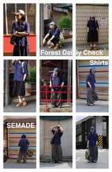 [SEMADE] Forest Daily Check Half Shirts