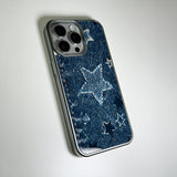 フェイドデニムスターダストスマホケース ブルーインディゴ (SV_MagSafeGlass)