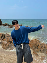 Lur linen denim bermuda pants