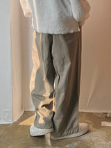 Cotton wide banding balloon pants 3C
