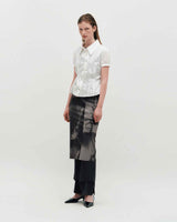 Embroidered Graphic Jersey Skirt _ BLACK