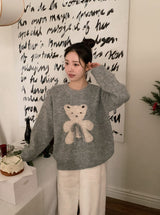 #Teddy Bear Ribbon Loose Knit (3color)