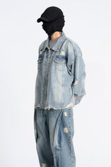 Poria Vintage Crop Denim Jacket