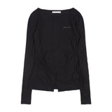 3-Way Button Layered Long Sleeve (Black) F25QB079