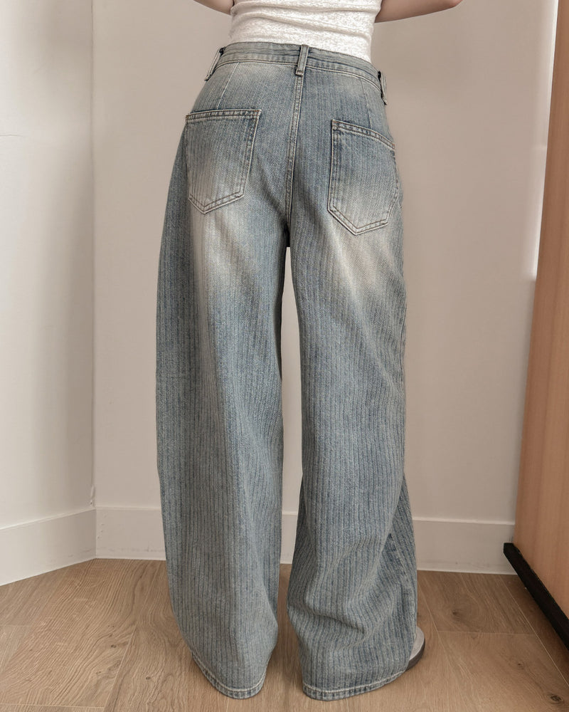 Be-string wide denim pants
