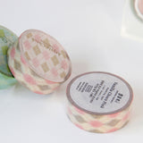 Argyle Check Masking Tape / Vanilla Choco Pink