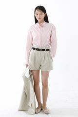 FRONT BELT SHORTS_SAND BEIGE