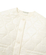 Women’s Collarless Quilted Jacket Light Yellow