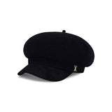 VA Stud Wool Combo Newsboy Cap / Black