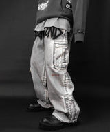 BBD Anxiety Disorder Dirty Cargo Pants (White)