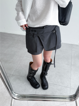 テイクボタンスカーフブラウス (2color)
