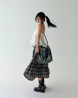 denim pocket chain cross shoulder bag