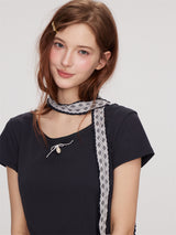 レースペプラムリボンミニTシャツ