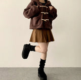 Kiro corduroy pleats mini skirt